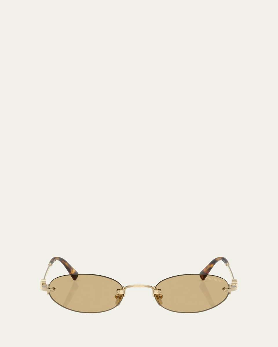 MU A54S Metal Oval Sunglasses